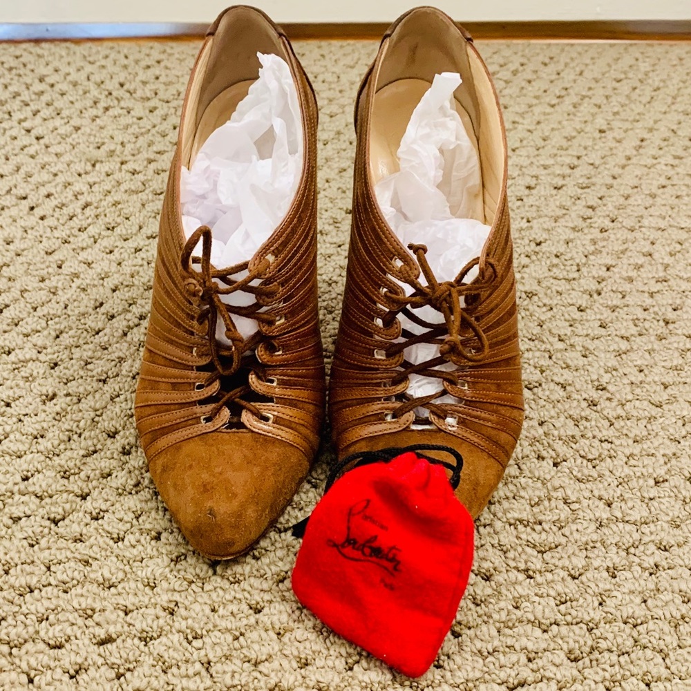 Christian Louboutin Brown Suede Pumps Sz 36.5